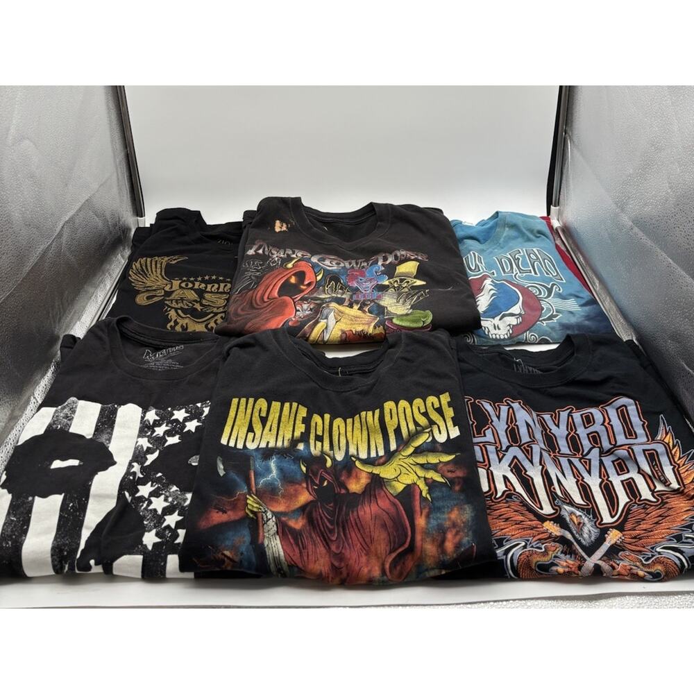 VTG Band T-Shirt Lot 6 Insane Clown Posse, Grateful Dead, Misfits, Skynard 3XL